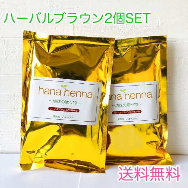 画像1: 【送料込み】hana henna　ハナへナ　ハーバルブラウン100g２個SET (1)